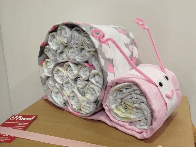 CARACOL DE PAÑALES ROSA